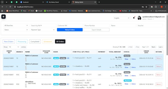 develop a custom pos system for restaurant and bakery