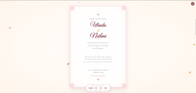 design a stunning animated wedding invitation website