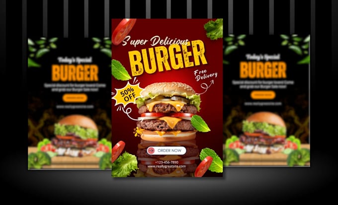 design promotional restaurant food flyer and menu