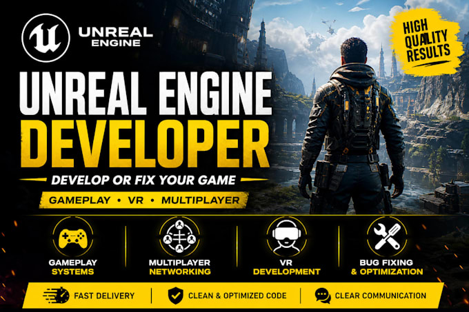 develop or fix your unreal engine game and gameplay VR and multiplayer feature