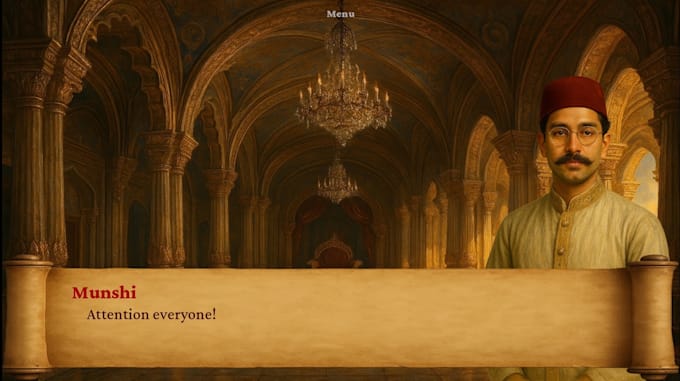 create game, visual novel with an immersive script