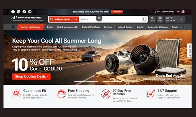 design auto part website auto part store automobile website car accessories