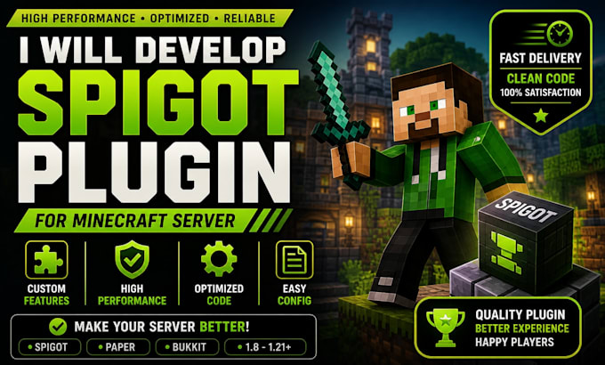 develop high performance spigot plugin for minecraft server