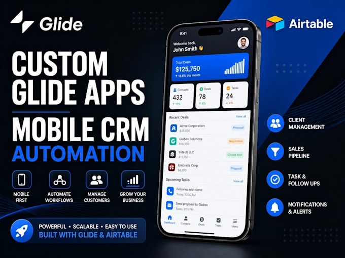 develop custom glide apps, mobile CRM solutions for your business