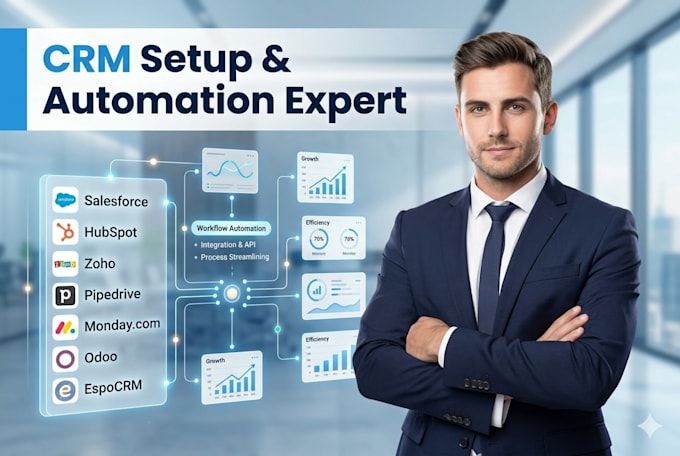 setup salesforce, monday crm, hubspot crm, zoho, pipedrive, freshsales, odoo crm