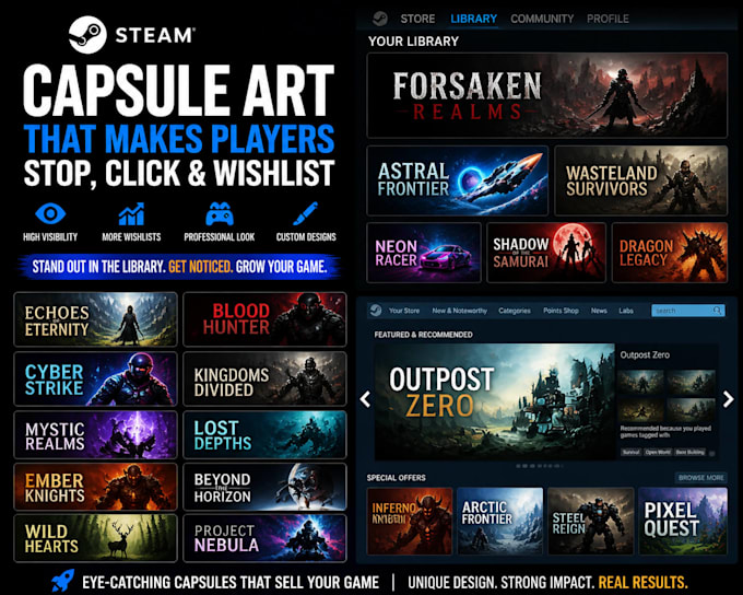 create steam capsule artwork game poster cover art steam banner boost wishlist