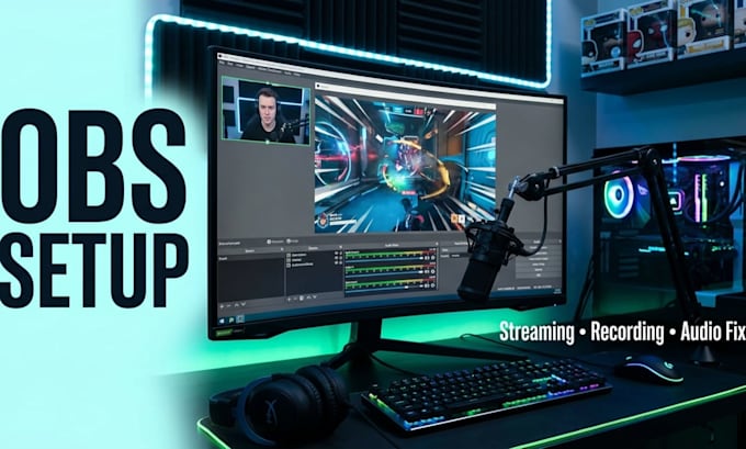 set up obs studio for streaming, recording, scenes, and audio optimization