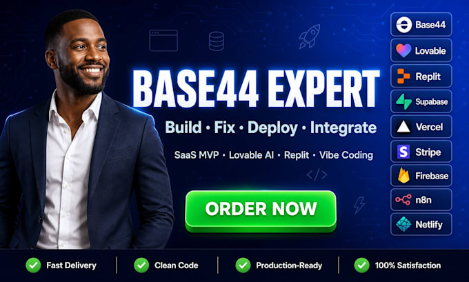build fix deploy base44 webapp saas mvp lovable replit ai integration vibe code