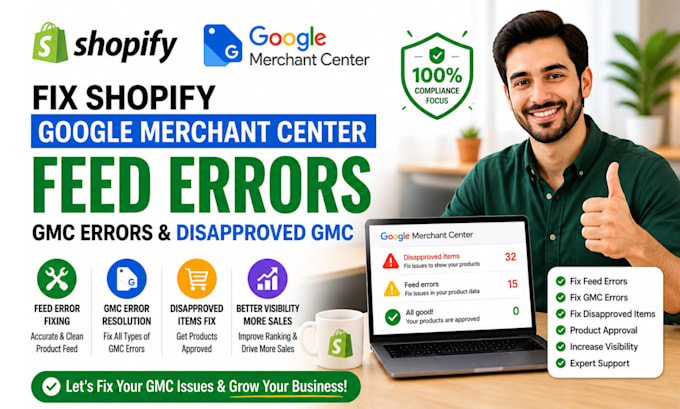 fix shopify google merchant center feed errors, gmc errors, fix dissaproved gmc