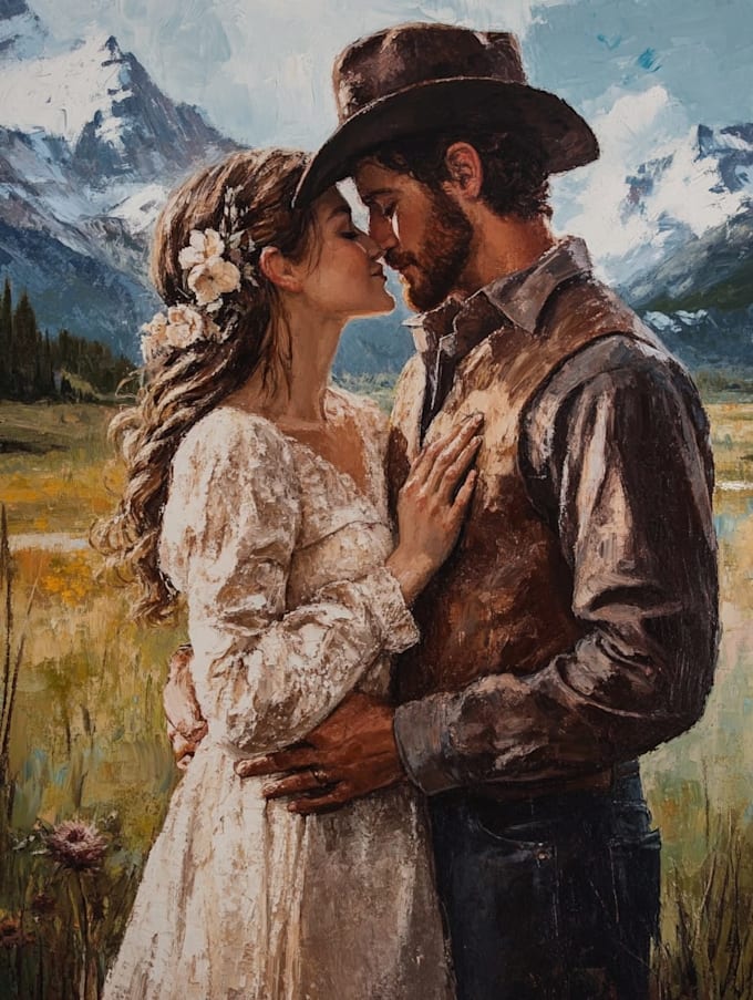 paint custom couple portrait