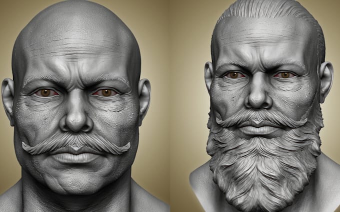realistic 3d head bust model custom portrait sculpture stl for 3d printing