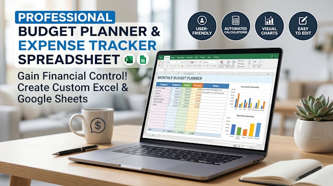 create monthly budget planner spreadsheet, expense tracker excel google sheet