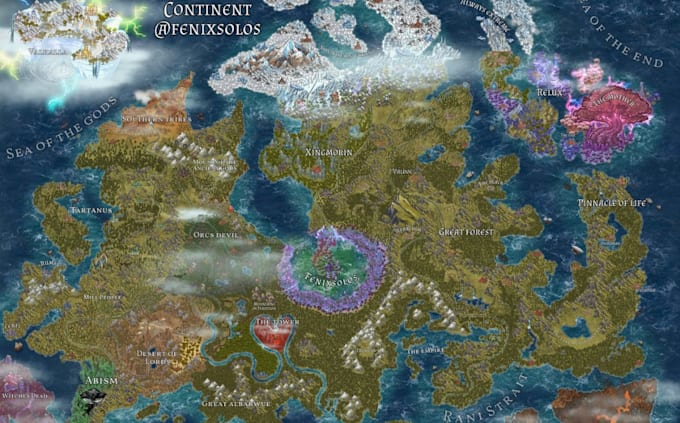 Devolved Aeb Map Do fantasy world map design city map illustration regional board game ...