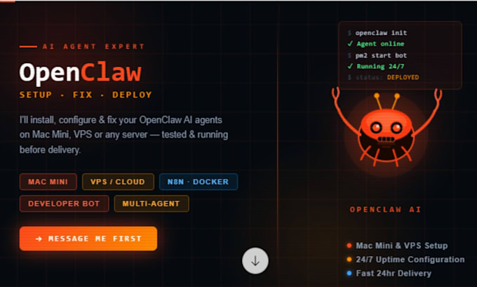fix setup openclaw open claw developer bot openclaw ai agents mac mini bot vps