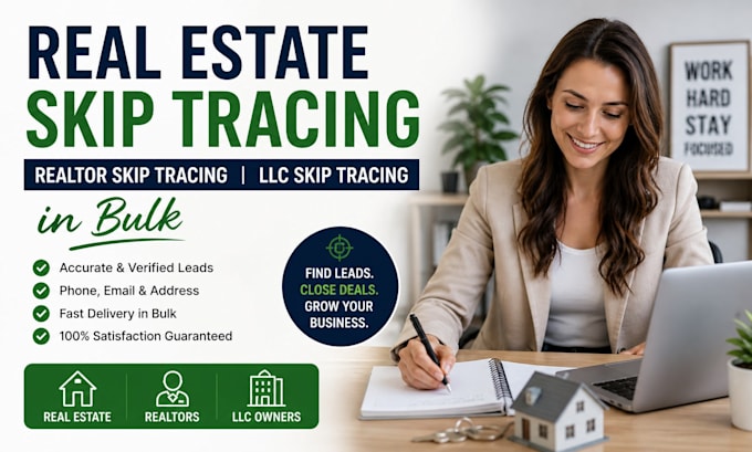 do real estate skip tracking, realtor skip tracking, llc skip tracking in bulk