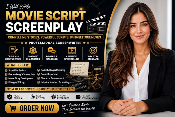 write a professional movie script screenplay with compelling storytelling