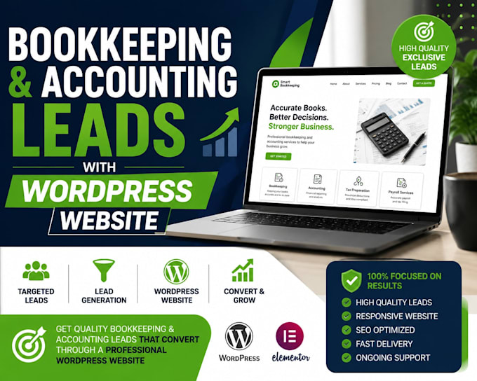 generate bookkeeping and accounting leads with wordpress website