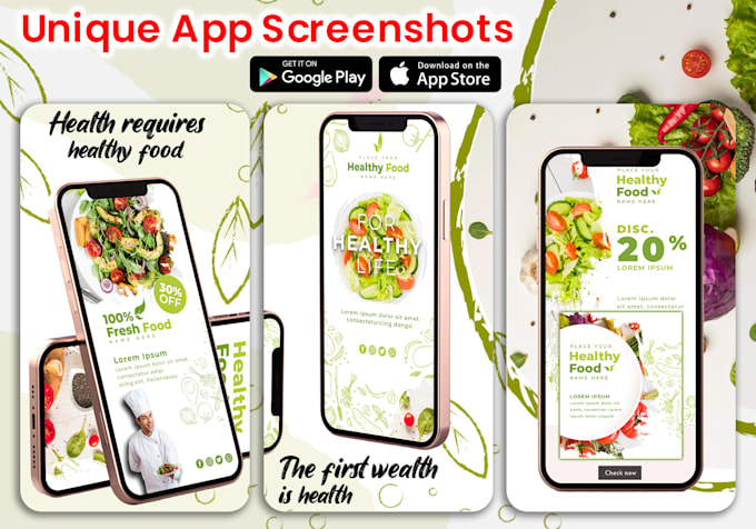 design high converting app screenshots for app store and google play