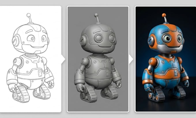 convert 2d image to 3d model toy stl file for 3d printing or game