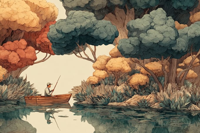 create watercolor and digital illustrations