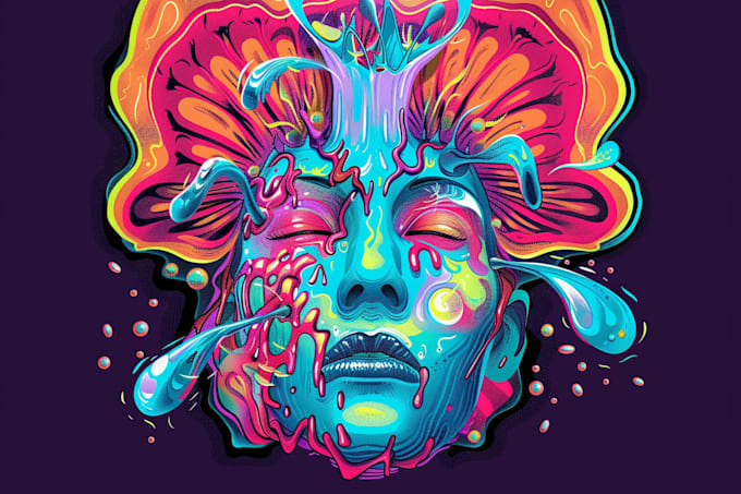 design custom psychedelic art illustration trippy logo