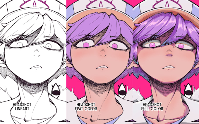 make a custom character drawing with an anime, manga style