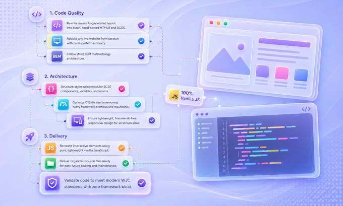 convert any website or ai design to clean HTML CSS js