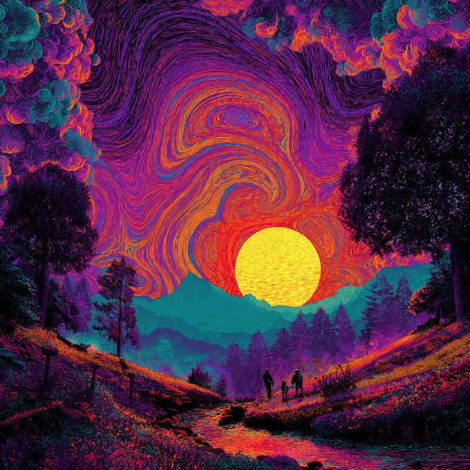 Create trippy psychedelic album artwork for music cover and album cover ...