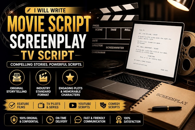 write a compelling movie script, screenplay or TV script