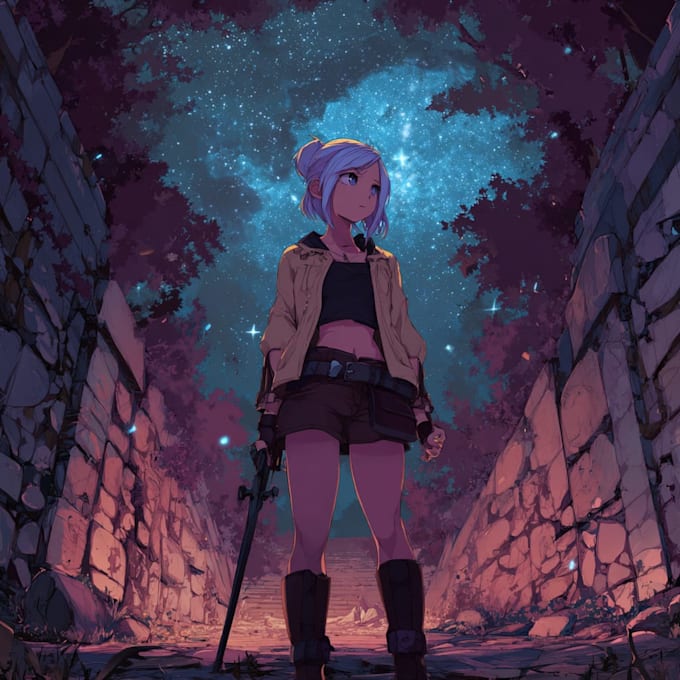 drawing anime artwork illustration with high quality