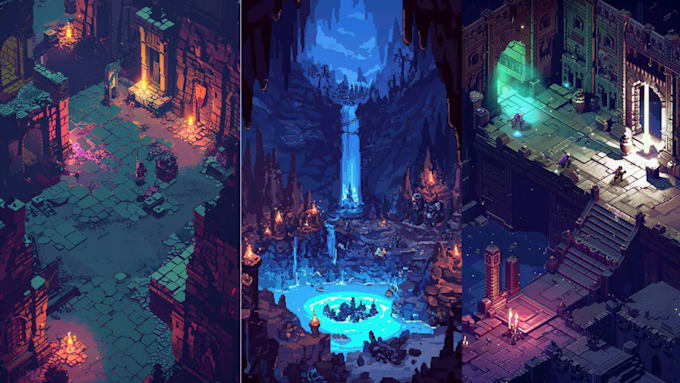 create pixel art tileset sprite sheet background 2d top down rpg map game assets