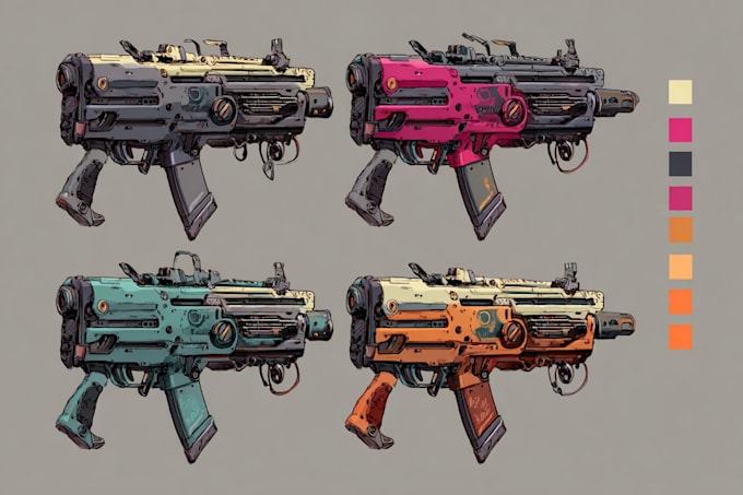 design unique weapons illustrations