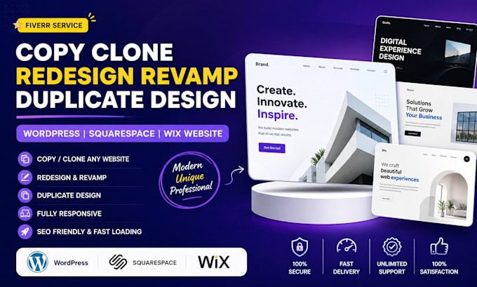clone copy redesign revamp duplicate design wordpress squarespace wix website