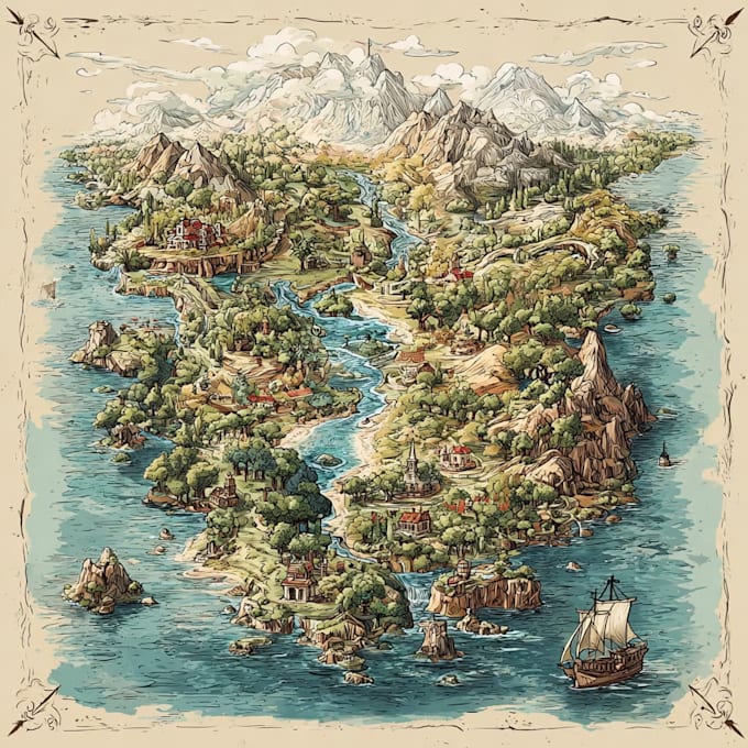 design creative hand drawn map vector illustration