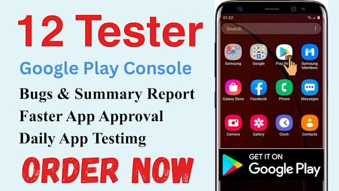provide 12 testers for playstore for 14 days