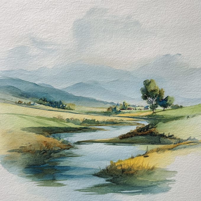 paint landscapes in watercolor