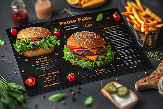 do food menu design, restaurant menu design, food flyer