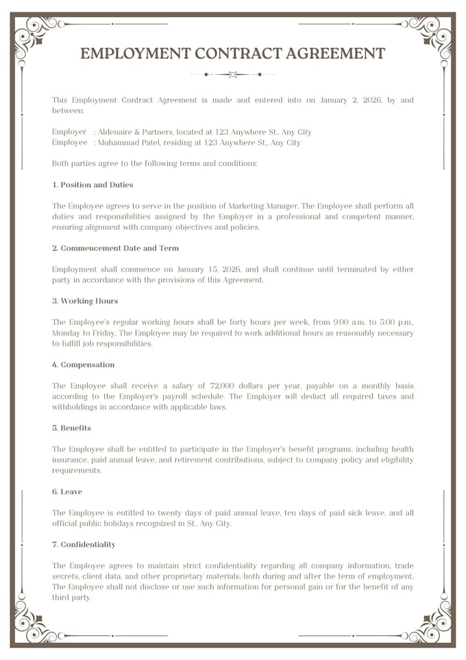 draft professional contracts, agreements and ndas