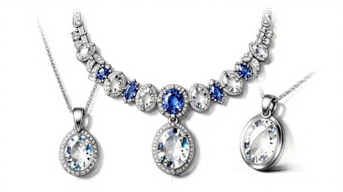 create stylish jewelry sketch design for you