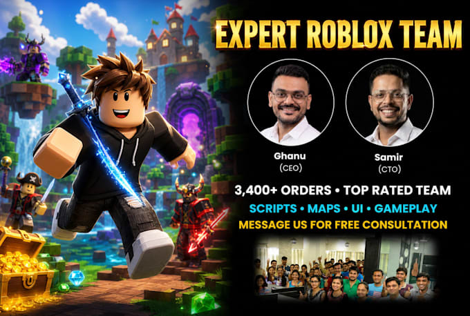 be your roblox game developer and roblox scripter for game development