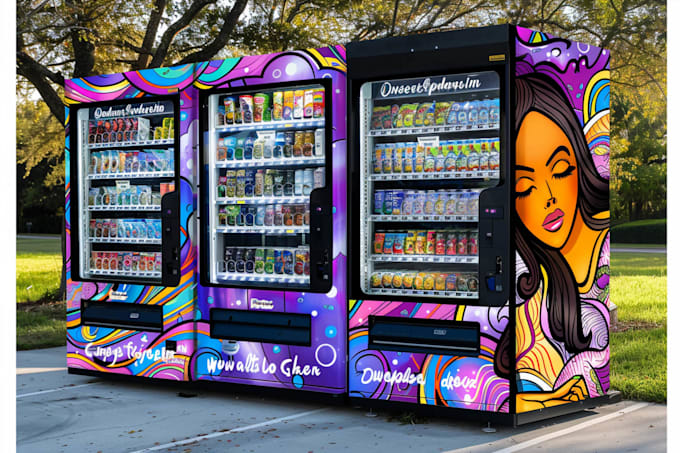 design a unique vending machine wrap