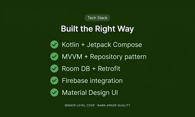 develop a professional native android app using kotlin and jetpack