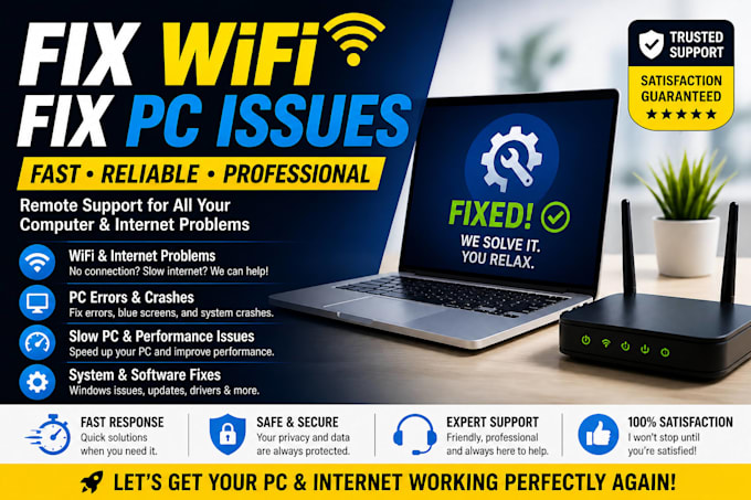 fix your wifi, internet, and PC issues fast