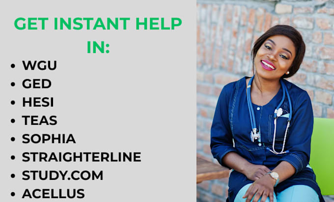 tutor in hesi, ged, teas, wgu, straighterline, sophia,