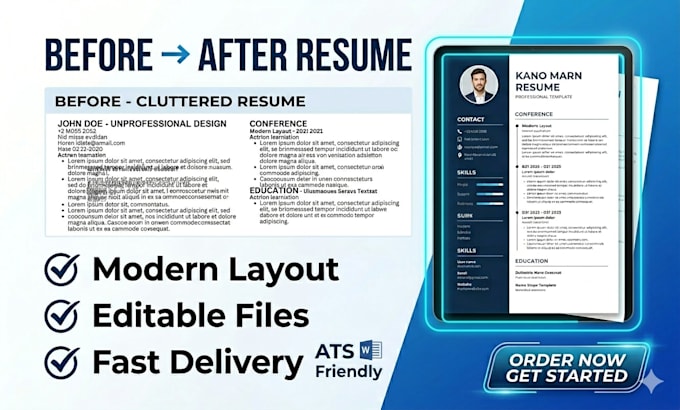 design a professional resume in canva and ms word
