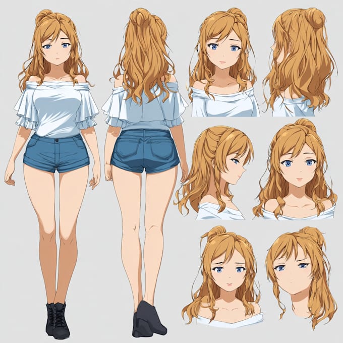 create full anime character sheet