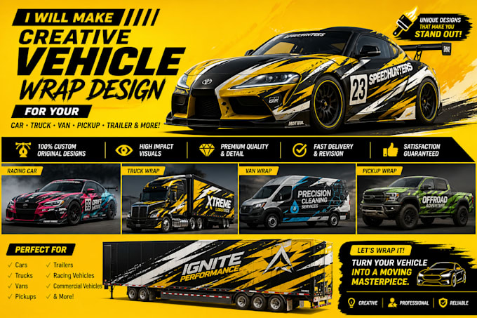 develop custom vehicles, liveries,car wrap design, car wraps