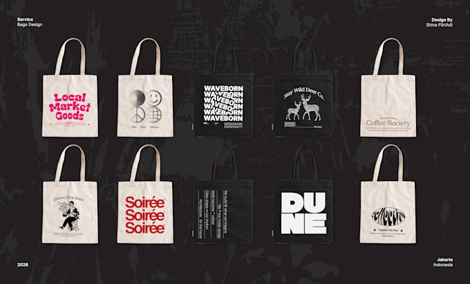 create bold and modern tote bag design