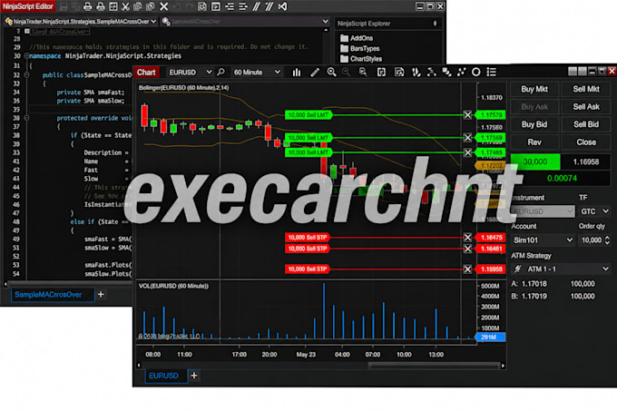 code custom ninjatrader 8 ninjascript trading strategy, indicator automated bots