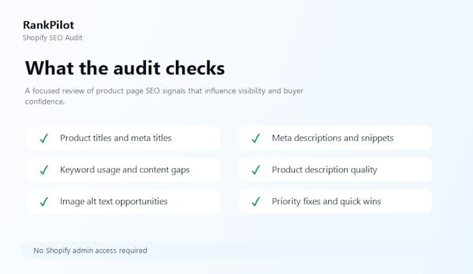 find and fix shopify product SEO issues